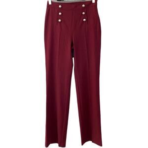 Venus Sailor Pants Wide Leg High Waisted - Burgundy Red Wine - 4